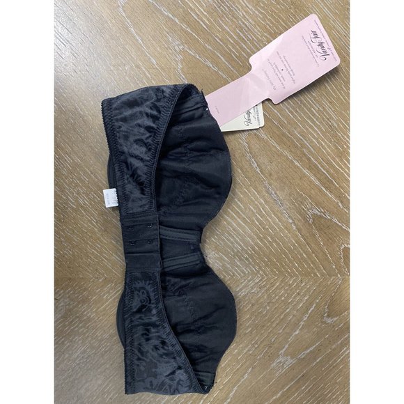 VTG Vanity Fair My Satin Fantasy Second Skin Strapless Bra 34 B Black Underwire‎ - Picture 7 of 11